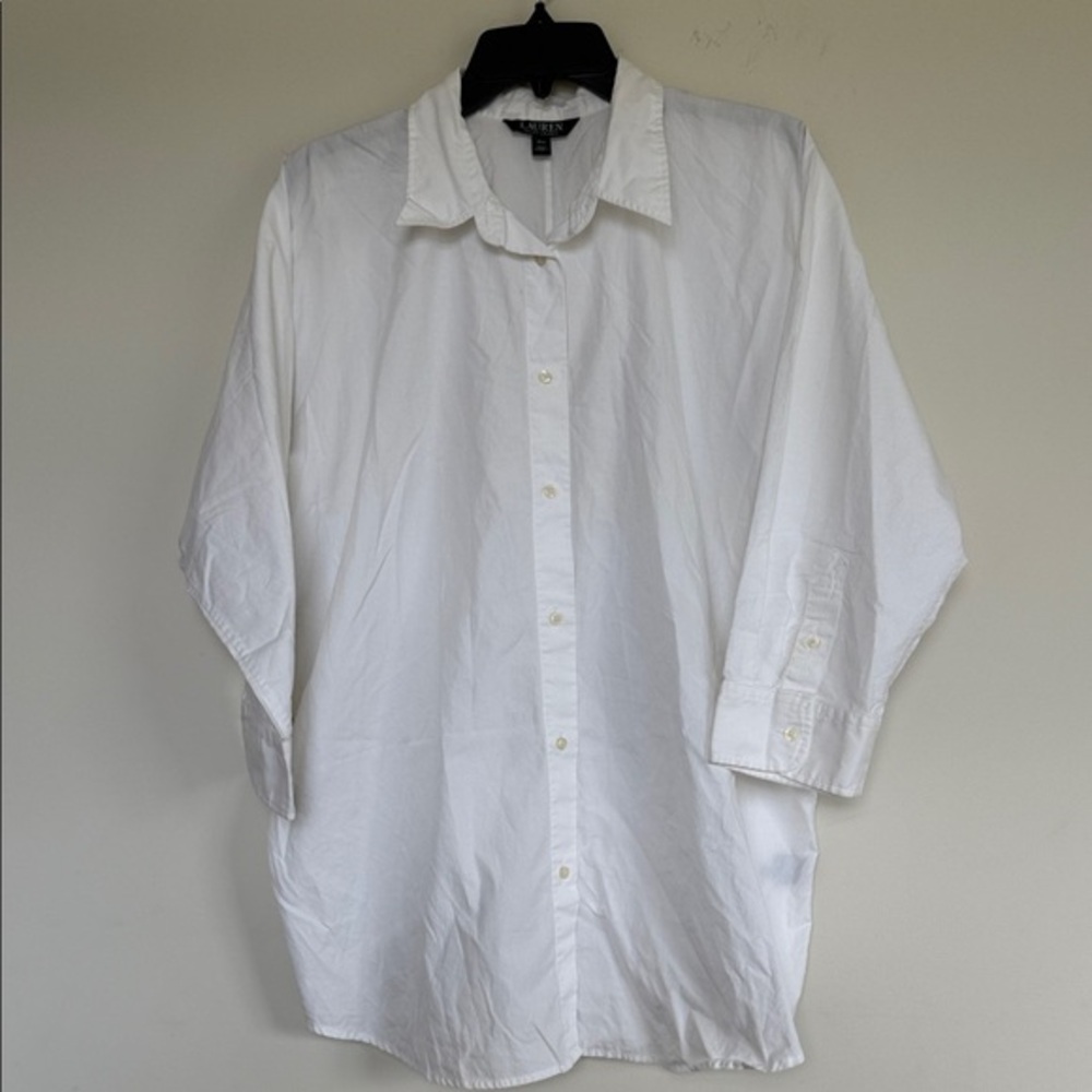 Ralph Lauren White Casual Button Down Shirt